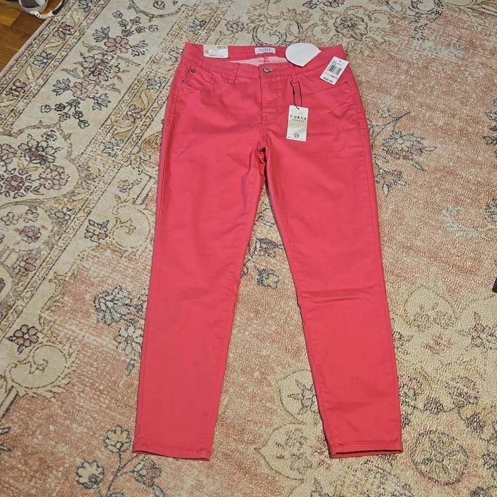 Curve Appeal Minimalist Pink Flambe Tummy Tucking Technology Jegging - Size 10